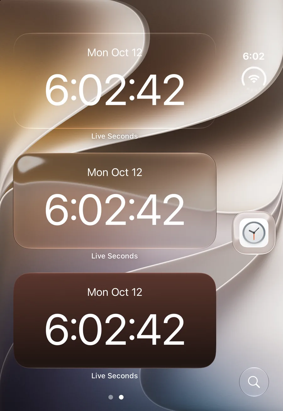 Lock Screen look, on the Home Screen