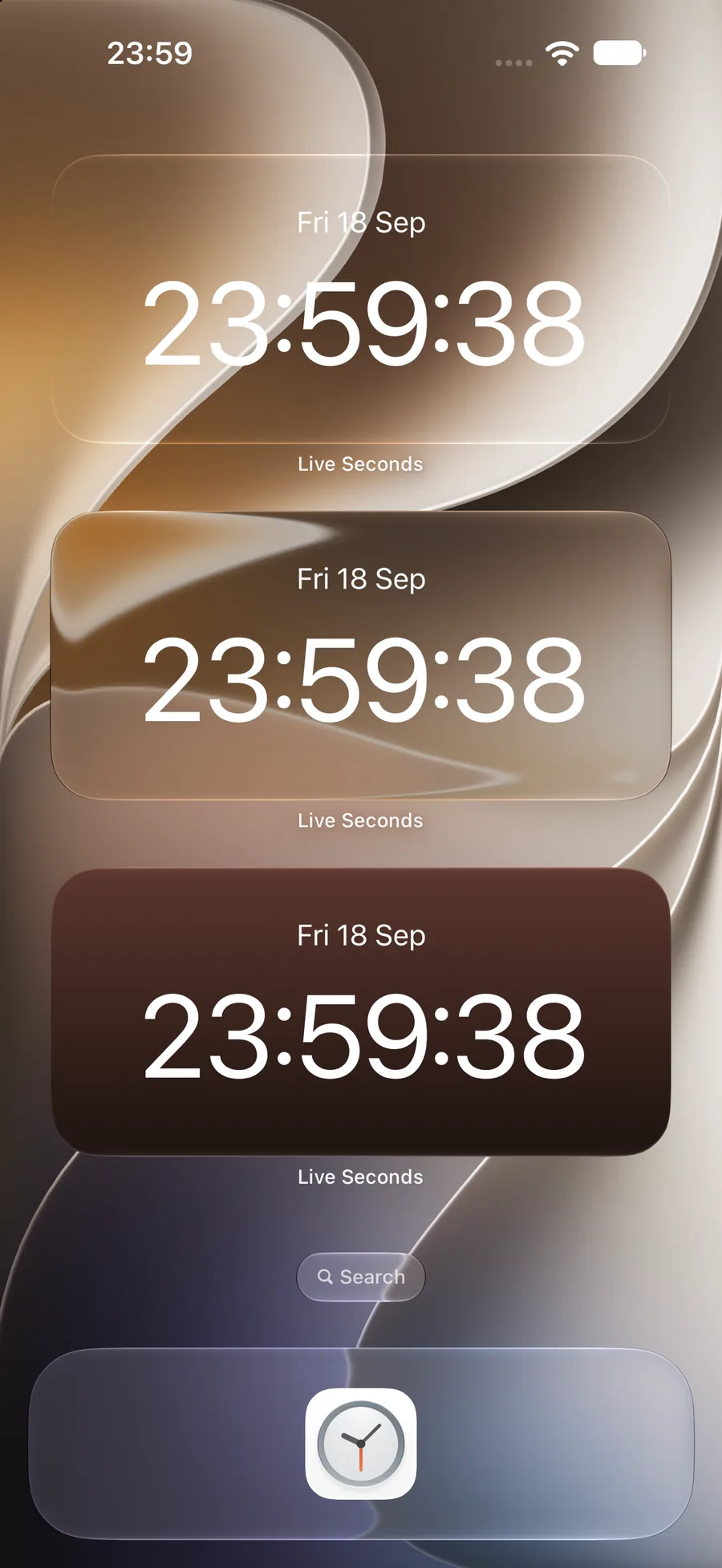 Lock Screen look, on the Home Screen