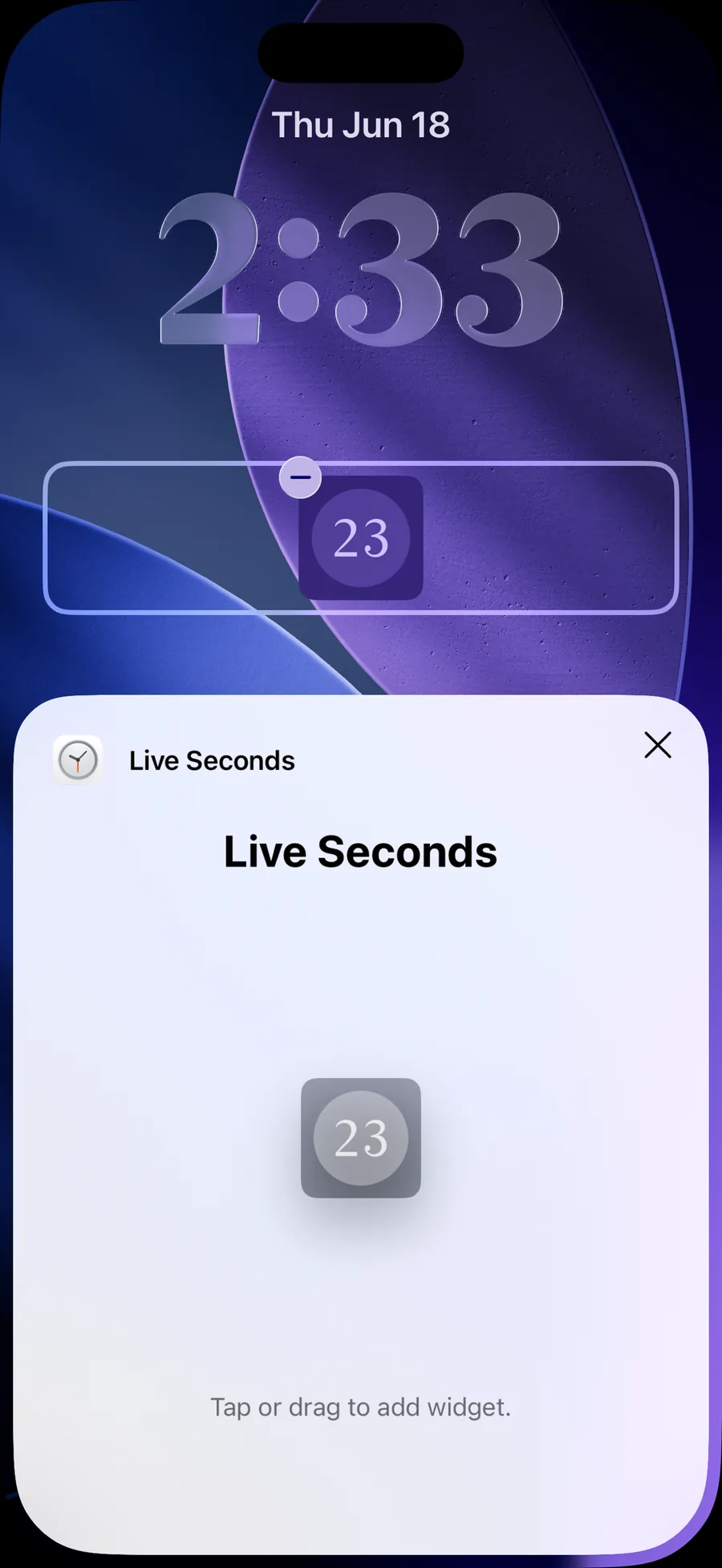 Lock Screen inline widget