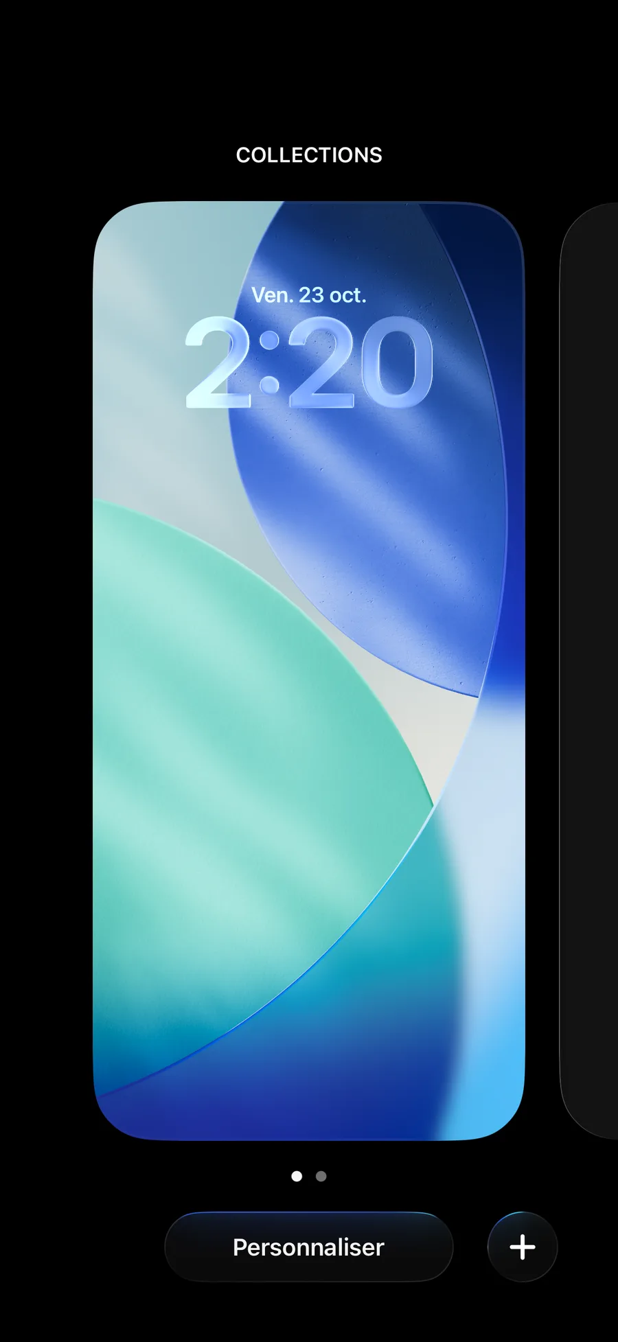 The Customise button after touching and holding the Lock Screen